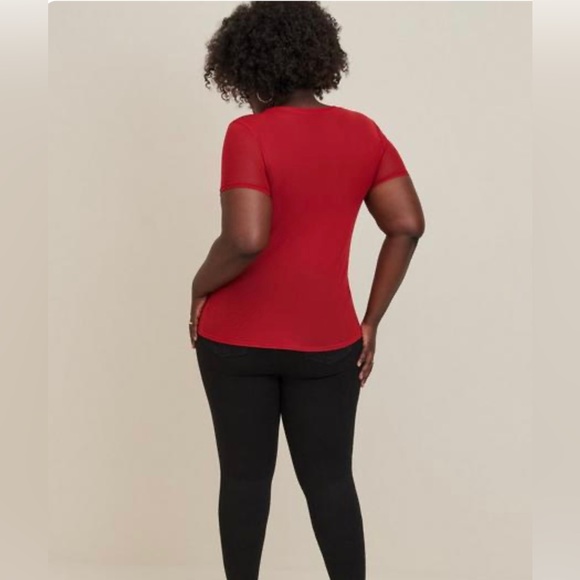 Torrid Sheer Mesh Crew Neck Tee size 10 M - Picture 6 of 7